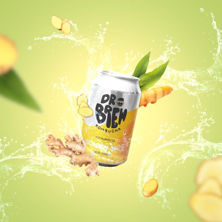 Golden Spice kombucha can